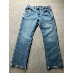 Ariat Rebar M4 Relaxed Boot Cut Jeans Mens 33x32 Medium Wash Blue Denim